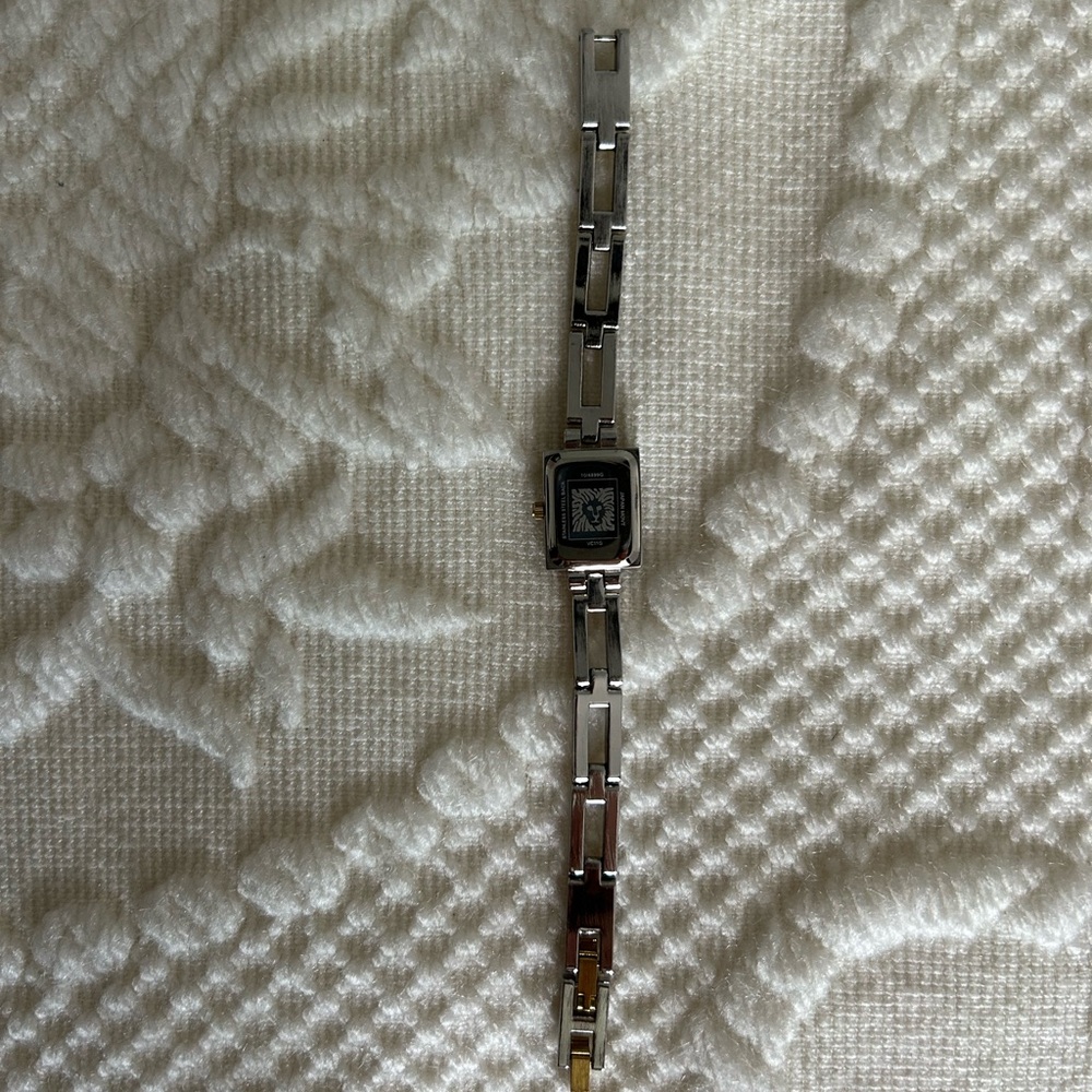 Anne Klein Silver and Gold Rectangular Watch - Picture 3 of 4